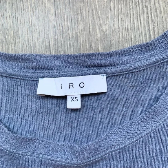 Revolve IRO Clay Distressed Tee T-Shirt Blue Grey short sleeve crew neck Size XS - Picture 6 of 13